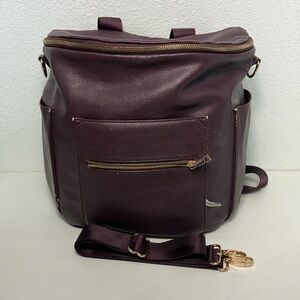 Fawn Design Full Size Diaper Bag- Plum backpack crossbody‎ purple baby gift